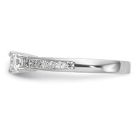 14K White Gold 0.62 Carat Lab Grown Diamond VS SI+ G+ Complete Three Stone Engagement Ring view 3