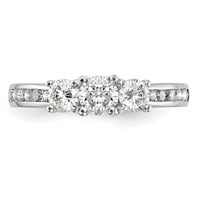 14K White Gold 0.62 Carat Lab Grown Diamond VS SI+ G+ Complete Three Stone Engagement Ring view 5