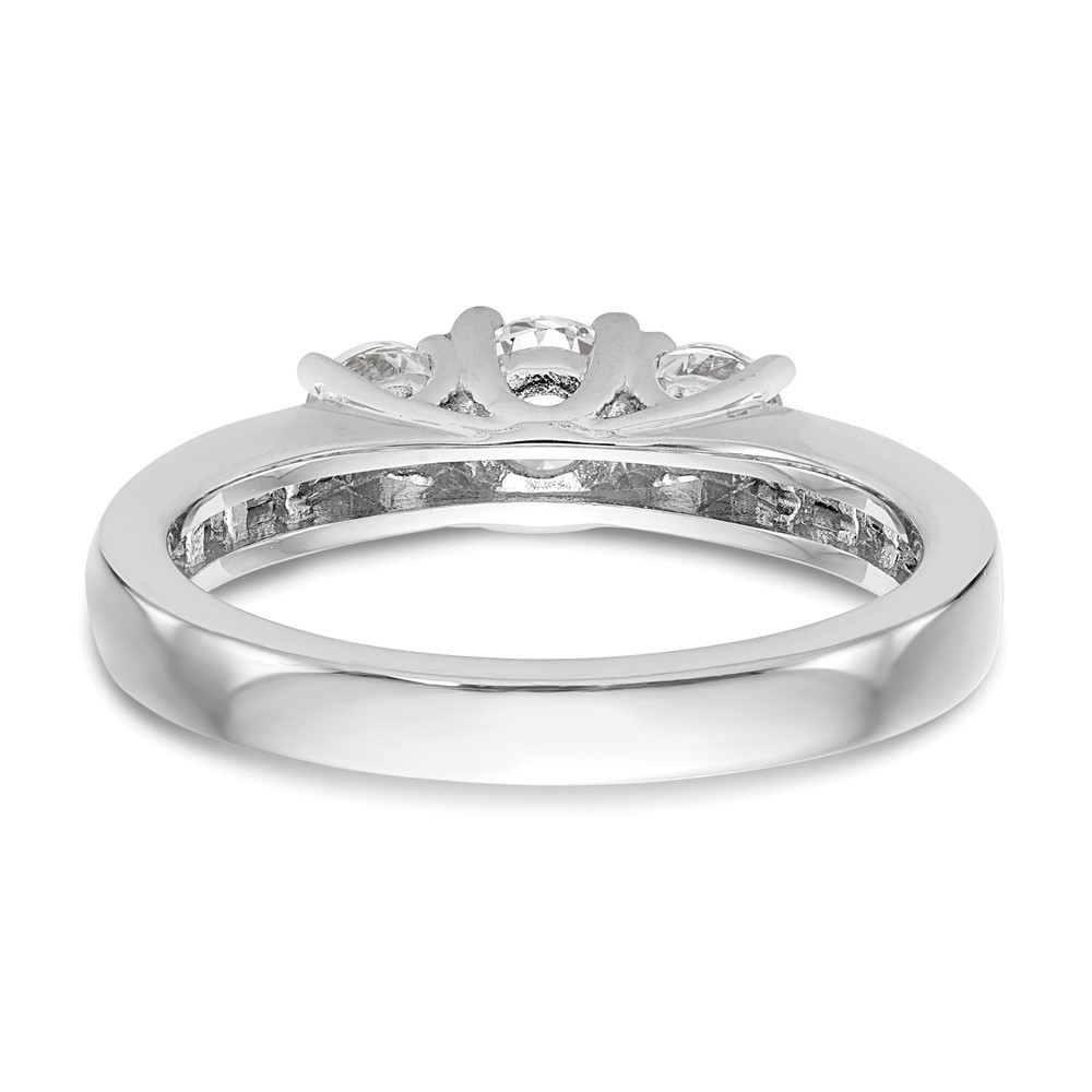 14k White Gold 5/8 carat Lab Grown Diamond VS/SI+ G+ Complete Three Stone Engagement Ring (RM2979E-025-7CWLG)
