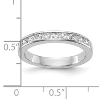 14K White Gold 0.50 Carat Lab Grown Diamond VS SI+ G+ Complete Wedding Band view 3