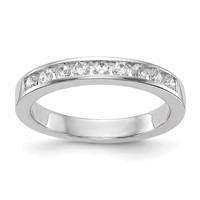 14K White Gold 0.50 Carat Lab Grown Diamond VS SI+ G+ Complete Wedding Band view 1