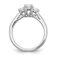 14K White Gold 1.50 Carat Lab Grown Diamond VS SI+ G+ Round Complete Three Stone Engagement Ring view 2