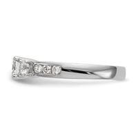 14K White Gold 1.50 Carat Lab Grown Diamond VS SI+ G+ Round Complete Three Stone Engagement Ring view 3