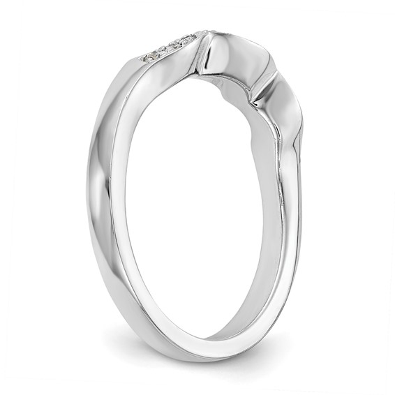 14k White Gold 1/8 carat Lab Grown Diamond VS/SI+ G+ Complete Wedding Band