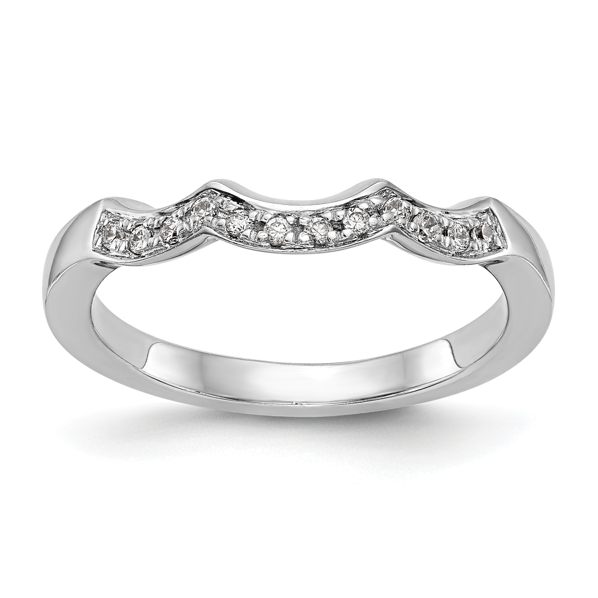 14k White Gold 1/8 carat Lab Grown Diamond VS/SI+ G+ Complete Wedding Band (RM2986B-018-7WLG)