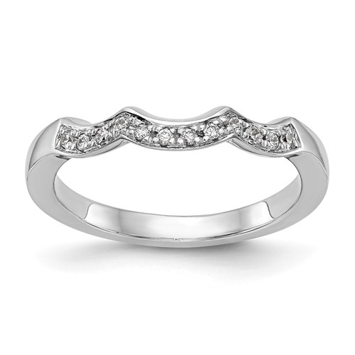 14K White Gold 0.12 Carat Lab Grown Diamond VS SI+ G+ Complete Wedding Band