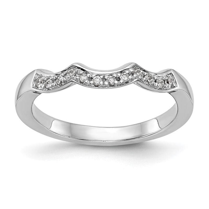 14k White Gold 1/8 carat Lab Grown Diamond VS/SI+ G+ Complete Wedding Band