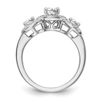 14K White Gold 1.33 Carat Lab Grown Diamond VS SI+ G+ Complete Three Stone Engagement Ring view 2