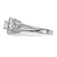 14K White Gold 1.33 Carat Lab Grown Diamond VS SI+ G+ Complete Three Stone Engagement Ring view 4
