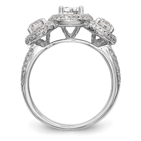 3 Stone Diamond Semi-Mount Engagement Rings