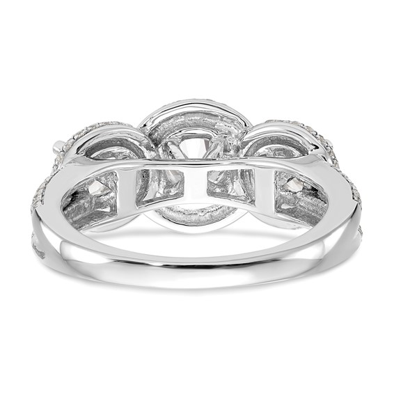 3 Stone Diamond Semi-Mount Engagement Rings