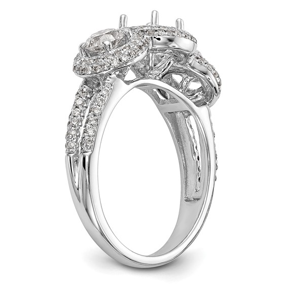 3 Stone Diamond Semi-Mount Engagement Rings