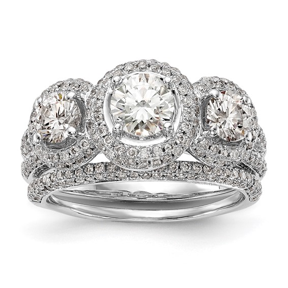 3 Stone Diamond Semi-Mount Engagement Rings