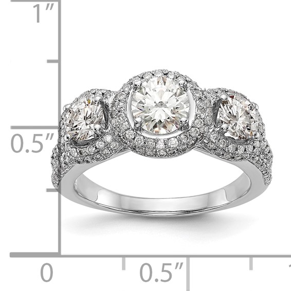 3 Stone Diamond Semi-Mount Engagement Rings