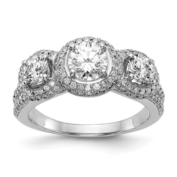 3 Stone Diamond Semi-Mount Engagement Rings