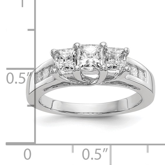 3 Stone Diamond Semi-Mount Engagement Rings