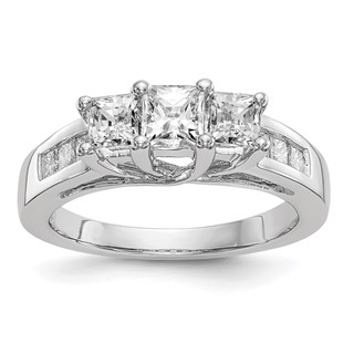 3 Stone Diamond Semi-Mount Engagement Rings