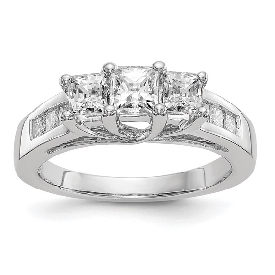 3 Stone Diamond Semi-Mount Engagement Rings