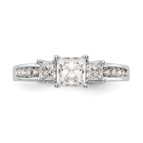 3 Stone Diamond Semi-Mount Engagement Rings