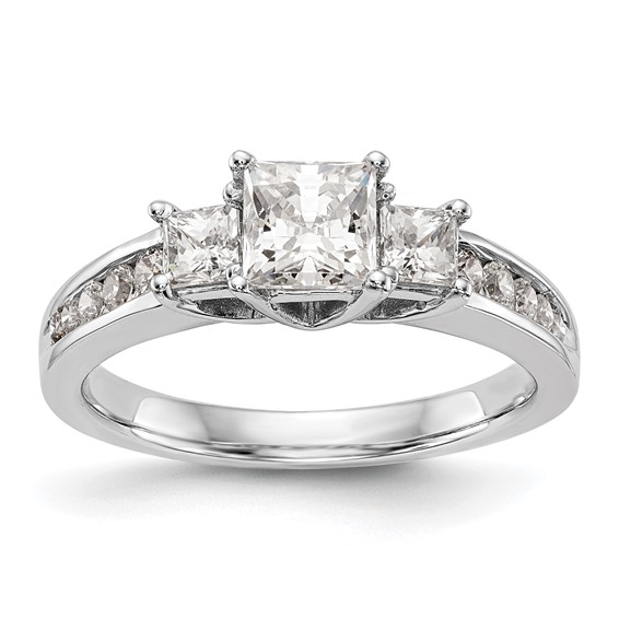 3 Stone Diamond Semi-Mount Engagement Rings