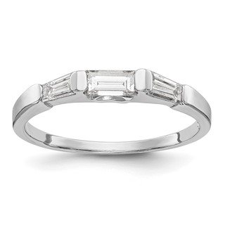 14K White Gold Baguette Wedding Band Mounting