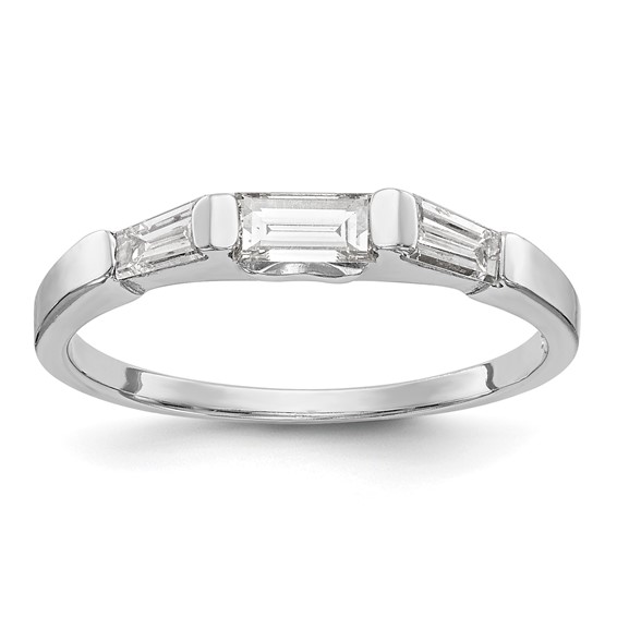 14K White Gold Baguette Wedding Band Mounting
