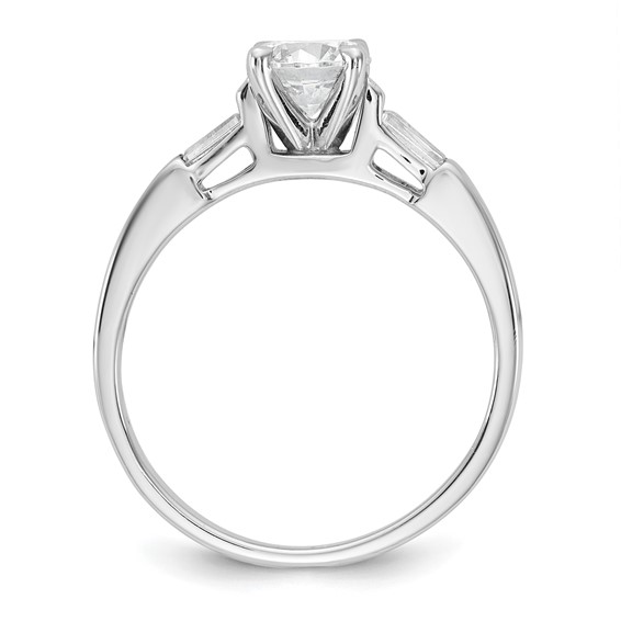 3 Stone Peg Set Semi-Mount Engagement Rings