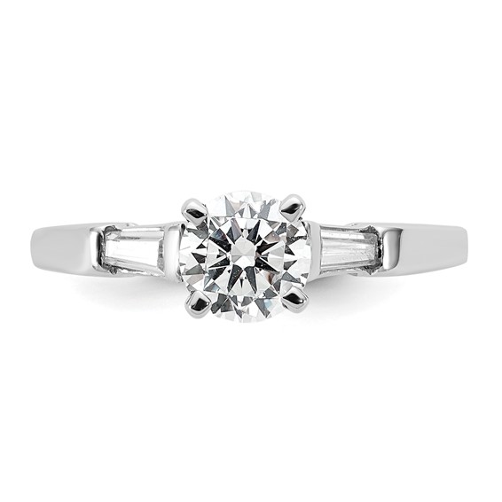 3 Stone Peg Set Semi-Mount Engagement Rings