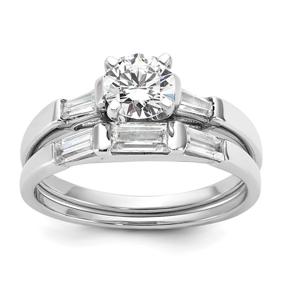 3 Stone Peg Set Semi-Mount Engagement Rings