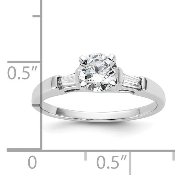 3 Stone Peg Set Semi-Mount Engagement Rings