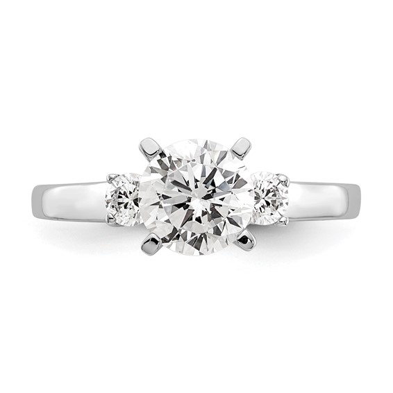 3 Stone Peg Set Semi-Mount Engagement Rings