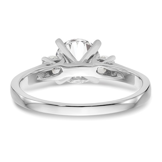 3 Stone Peg Set Semi-Mount Engagement Rings