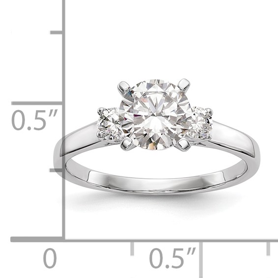 3 Stone Peg Set Semi-Mount Engagement Rings