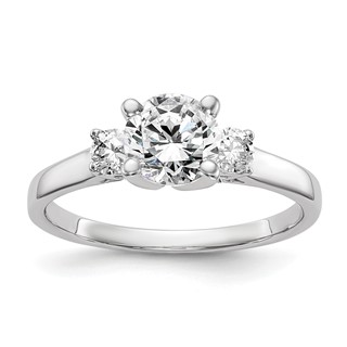 3 Stone Peg Set Semi-Mount Engagement Rings