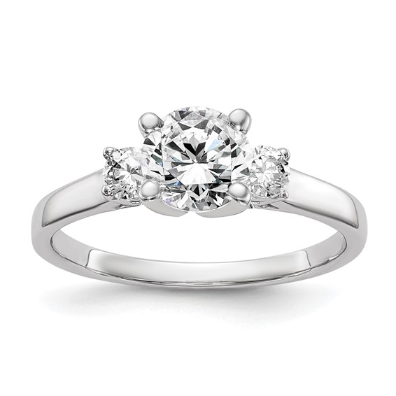 3 Stone Peg Set Semi-Mount Engagement Rings