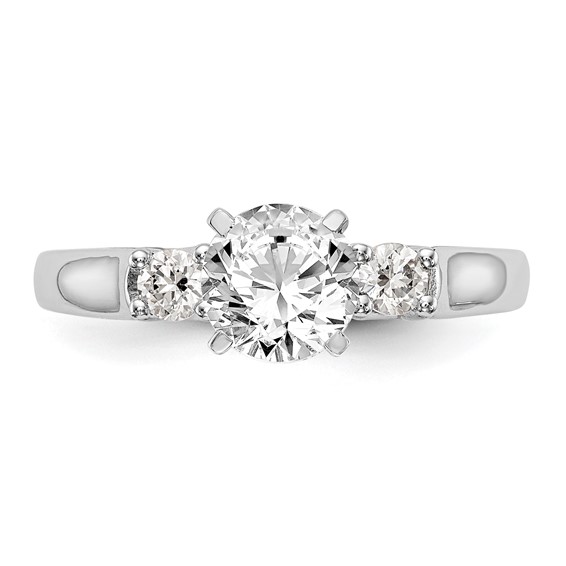 3 Stone Peg Set Semi-Mount Engagement Rings