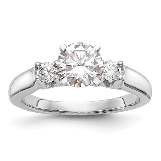 3 Stone Peg Set Semi-Mount Engagement Rings