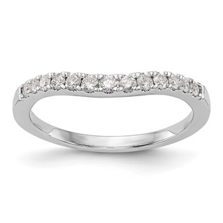 14K White Gold Contoured Wedding Band Mounting