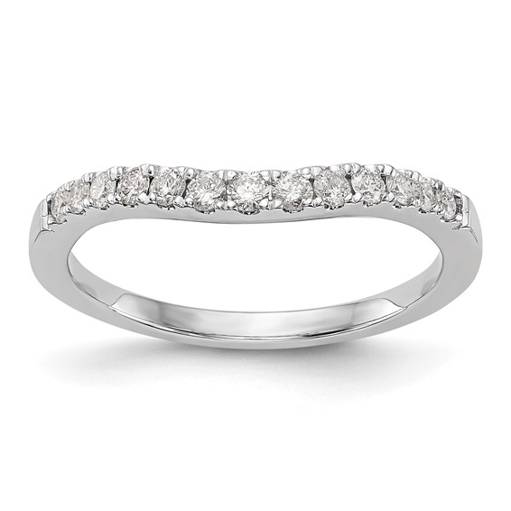 14K White Gold Contoured Wedding Band Mounting