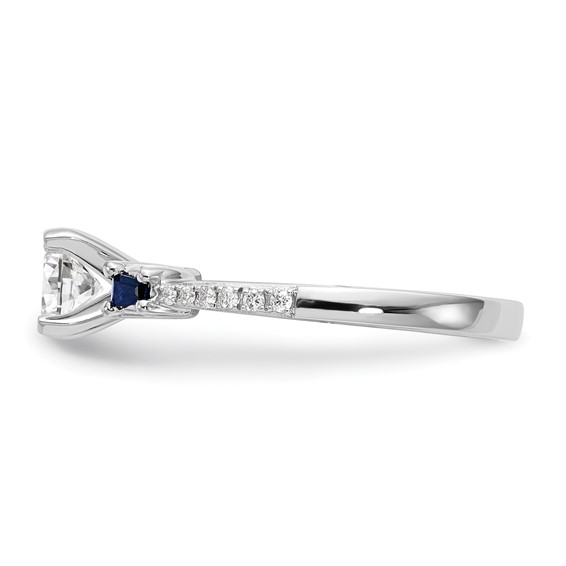 3 Stone Peg Set Semi-Mount Sapphire Engagement Rings