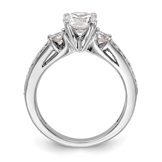 3 Stone Peg Set Semi-Mount Engagement Rings