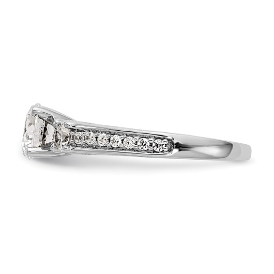 3 Stone Peg Set Semi-Mount Engagement Rings