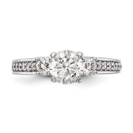 3 Stone Peg Set Semi-Mount Engagement Rings