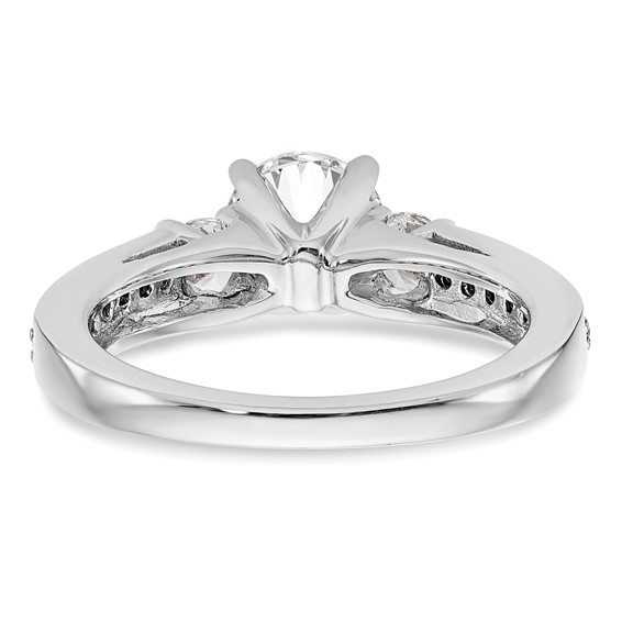 3 Stone Peg Set Semi-Mount Engagement Rings