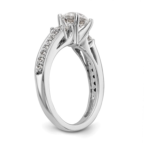 3 Stone Peg Set Semi-Mount Engagement Rings