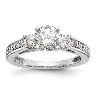 3 Stone Peg Set Semi-Mount Engagement Rings