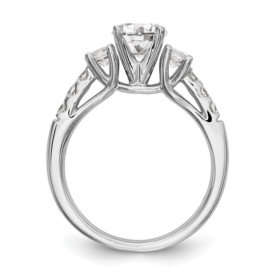 3-Stone Peg Set Semi-mount Engagement Rings
