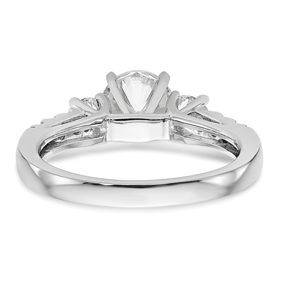 3-Stone Peg Set Semi-mount Engagement Rings