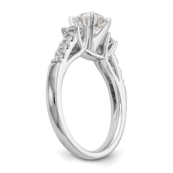 3-Stone Peg Set Semi-mount Engagement Rings