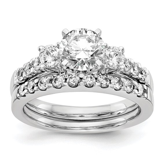3-Stone Peg Set Semi-mount Engagement Rings